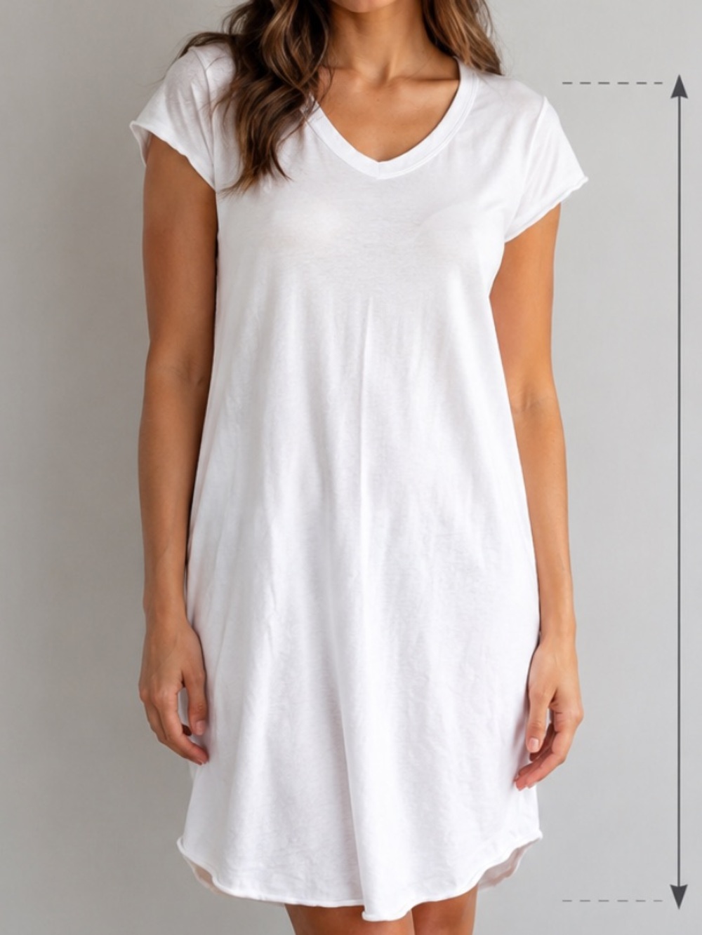Wilt Dress white Trapeze V Neck Cap Sleeve Cotton Medium